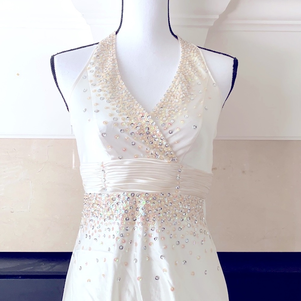 White satin dress